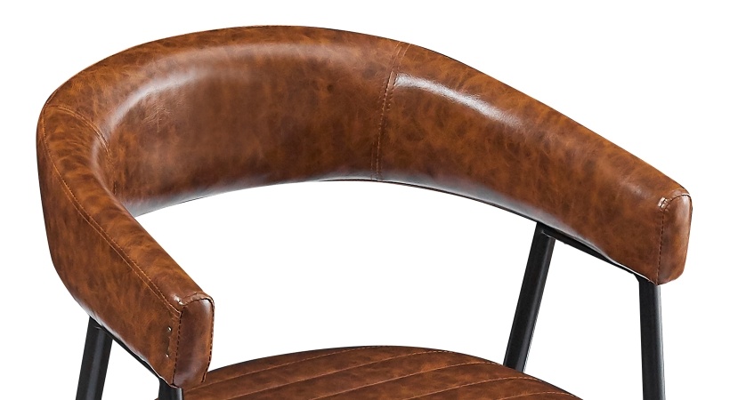 26'' Counter Stools Set of 2, Pu Upholstered Counter Stools with iron Frame, Backrest, Footrest, Arm counter stools for Home Bar, Kitchen Counter, Brown 2 5314a1e9922713cb254c3c6908b21ef5