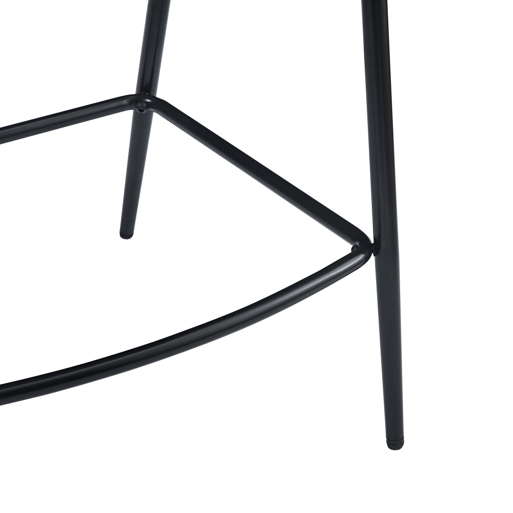 26'' Counter Stools Set of 2, Pu Upholstered Counter Stools with iron Frame, Backrest, Footrest, Arm counter stools for Home Bar, Kitchen Counter, Brown 4 856b973fda466316eefa113163214ff9