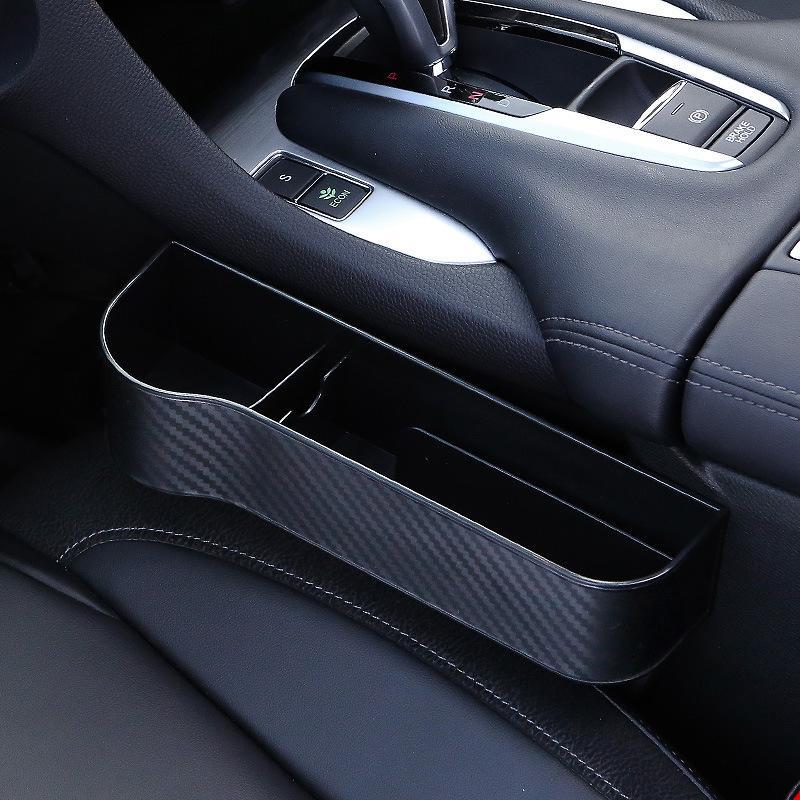 New carbon fiber pattern plastic car seat slot storage box