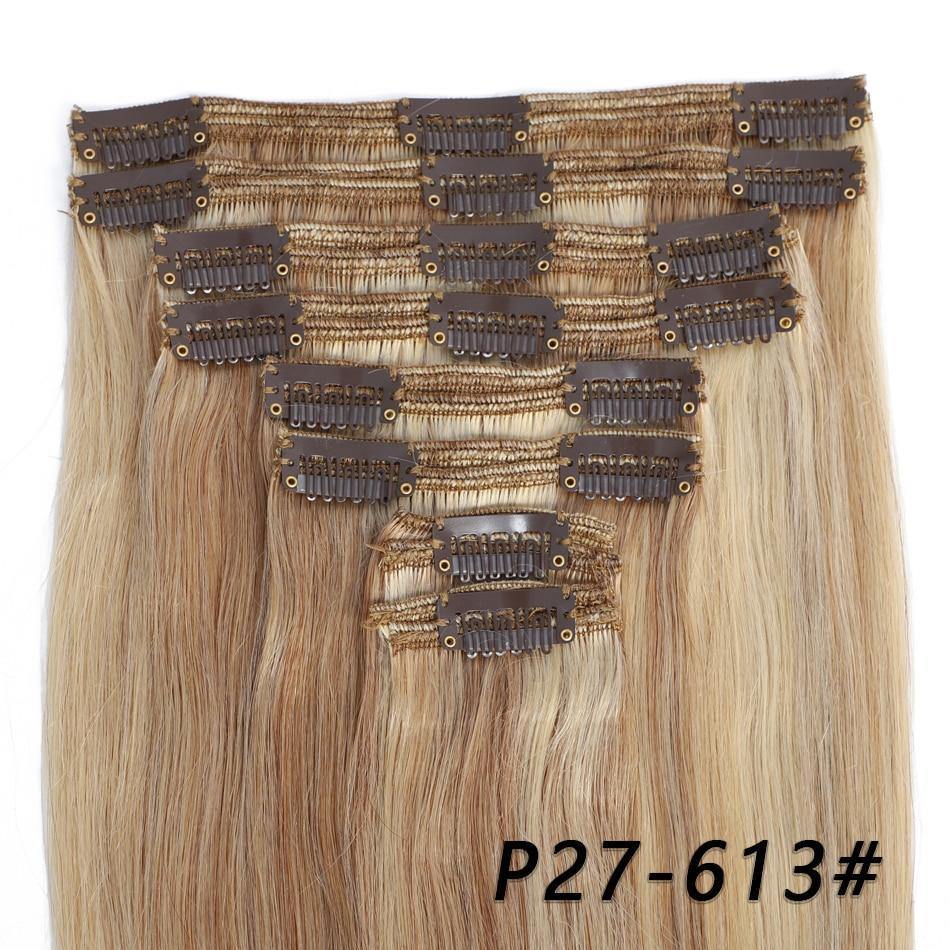 chemical fiber solid color long straight wig piece, gradient color seamless hair extension piece