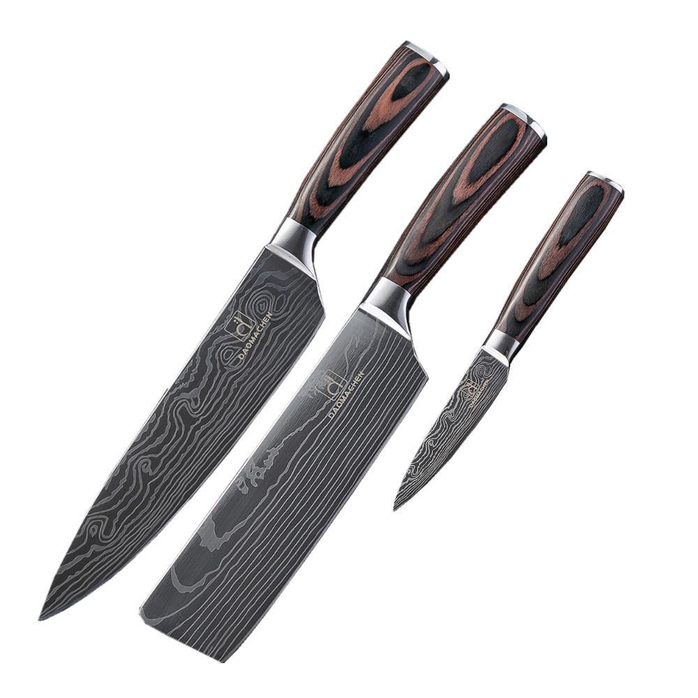Chef's Knife Japanese Knife Bread Knife Slicing Knife Fruit Knife Color Wooden Handle Steel Knife