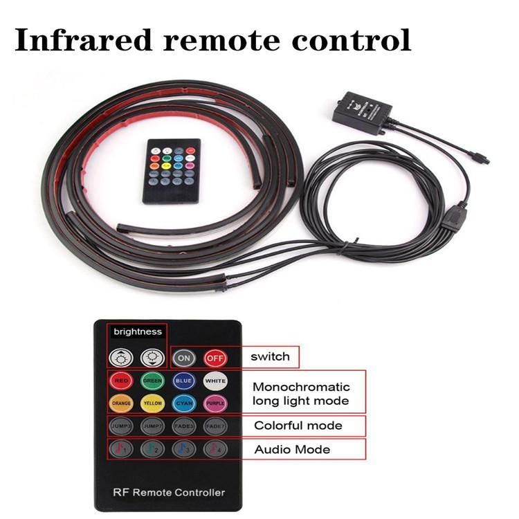 Automobile led remote control voice controlled atmosphere lamp chassis lamp