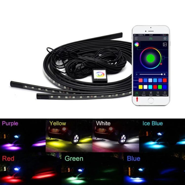 Automobile led remote control voice controlled atmosphere lamp chassis lamp