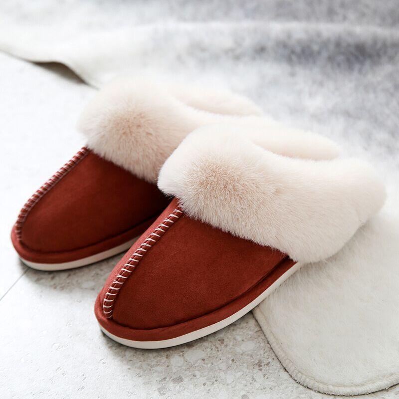 Women's warm thick wool thick-soled waterproof slippers