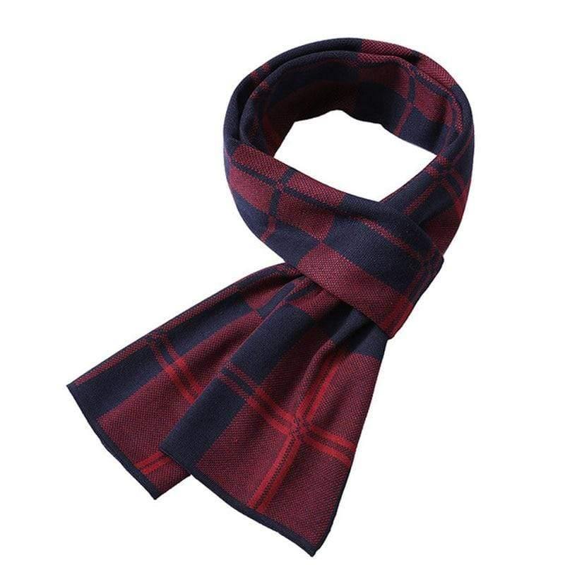 Men's scarf warm winter plaid thick knitted imitation cashmere scarf