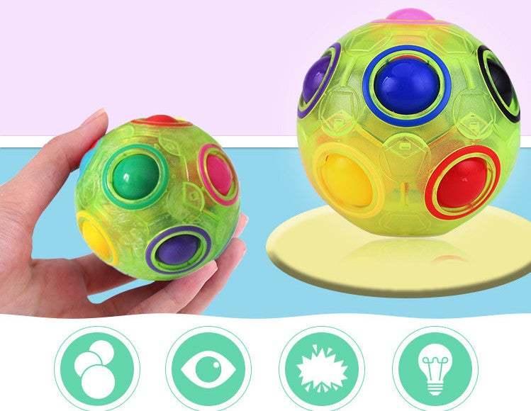 Luminous Magic Rainbow Ball Creative 12 Hole Palm Top Light Rubik's Cube Ball