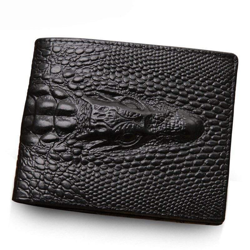 Vintage leather men's wallet crocodile pattern coin purse wallet