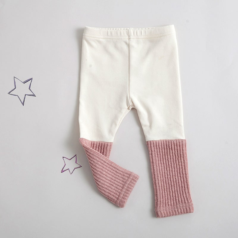 Girls baby fashion stitching candy color leggings pencil pants
