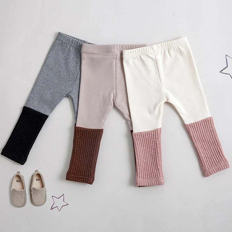 Girls baby fashion stitching candy color leggings pencil pants