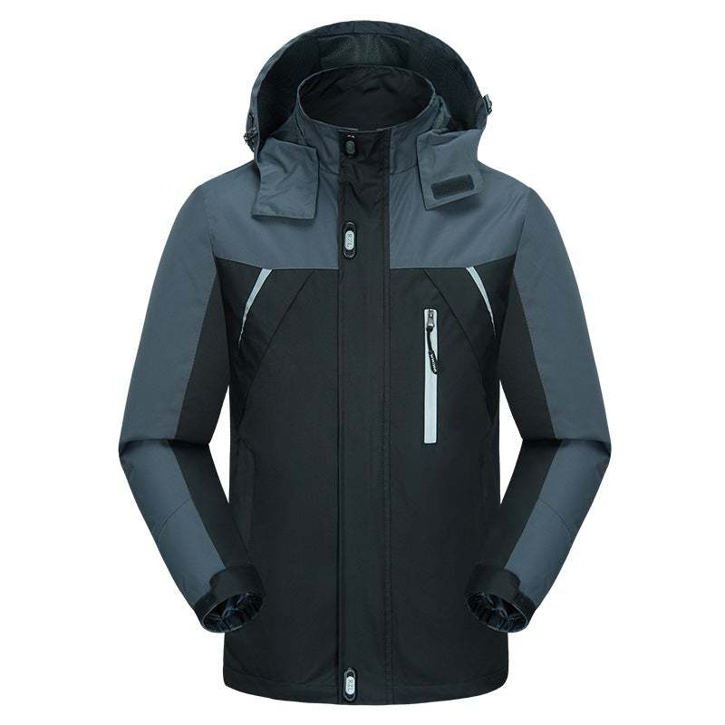Men's Outdoor Sports Jacket Plus Fleece Warm Coat Color Matching Cotton Coat