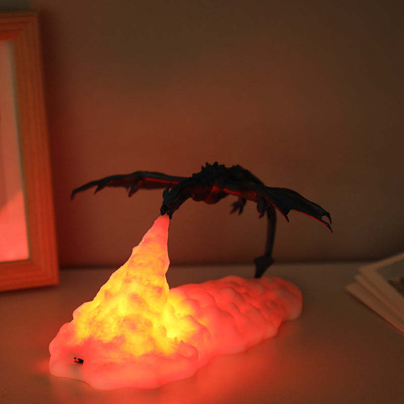 3D printing fire breathing dragon lamp new strange home creative night lamp