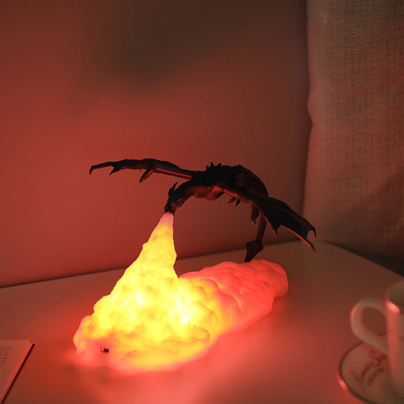 3D printing fire breathing dragon lamp new strange home creative night lamp
