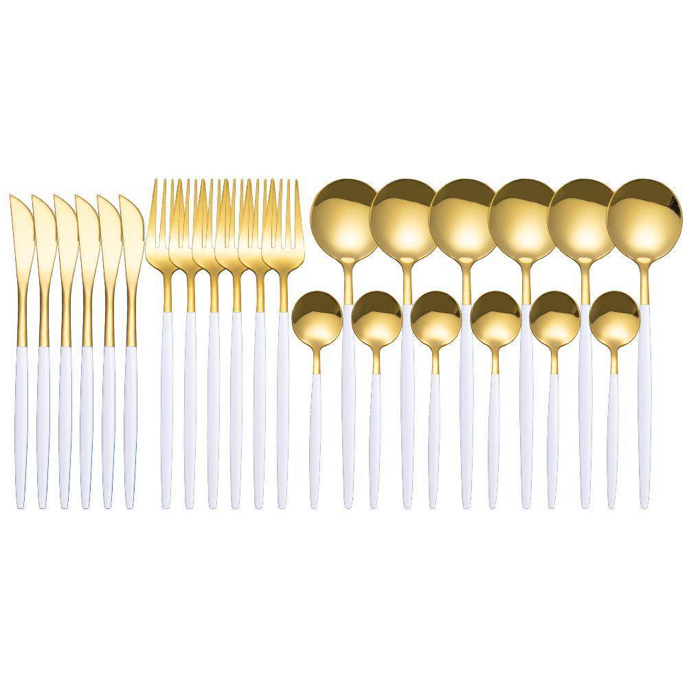 Stainless Steel Portuguese Tableware 24-piece Set