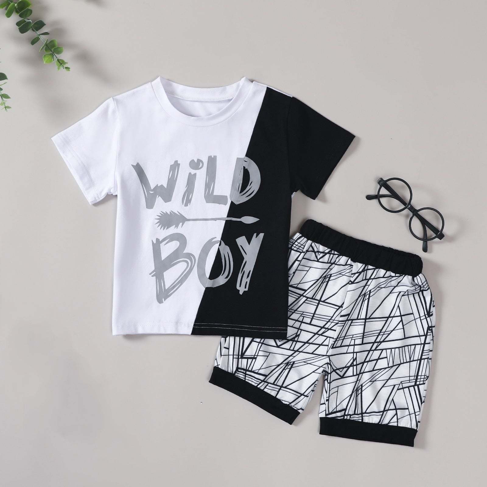 Baby Toddler Boys Casual Summer 2PC Set Short Sleeve T-Shirt & Shorts Outfit