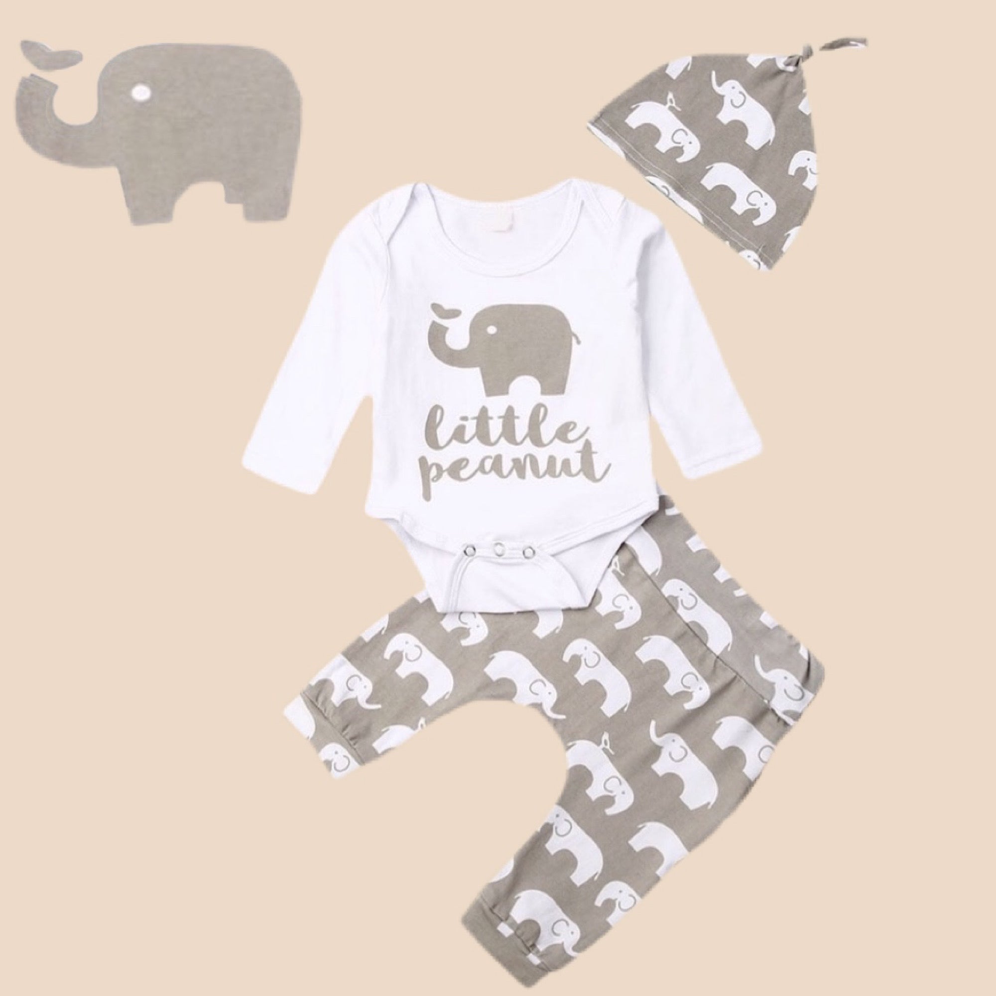 Baby Toddler Boys Elephant Little Peanut Clothing Set