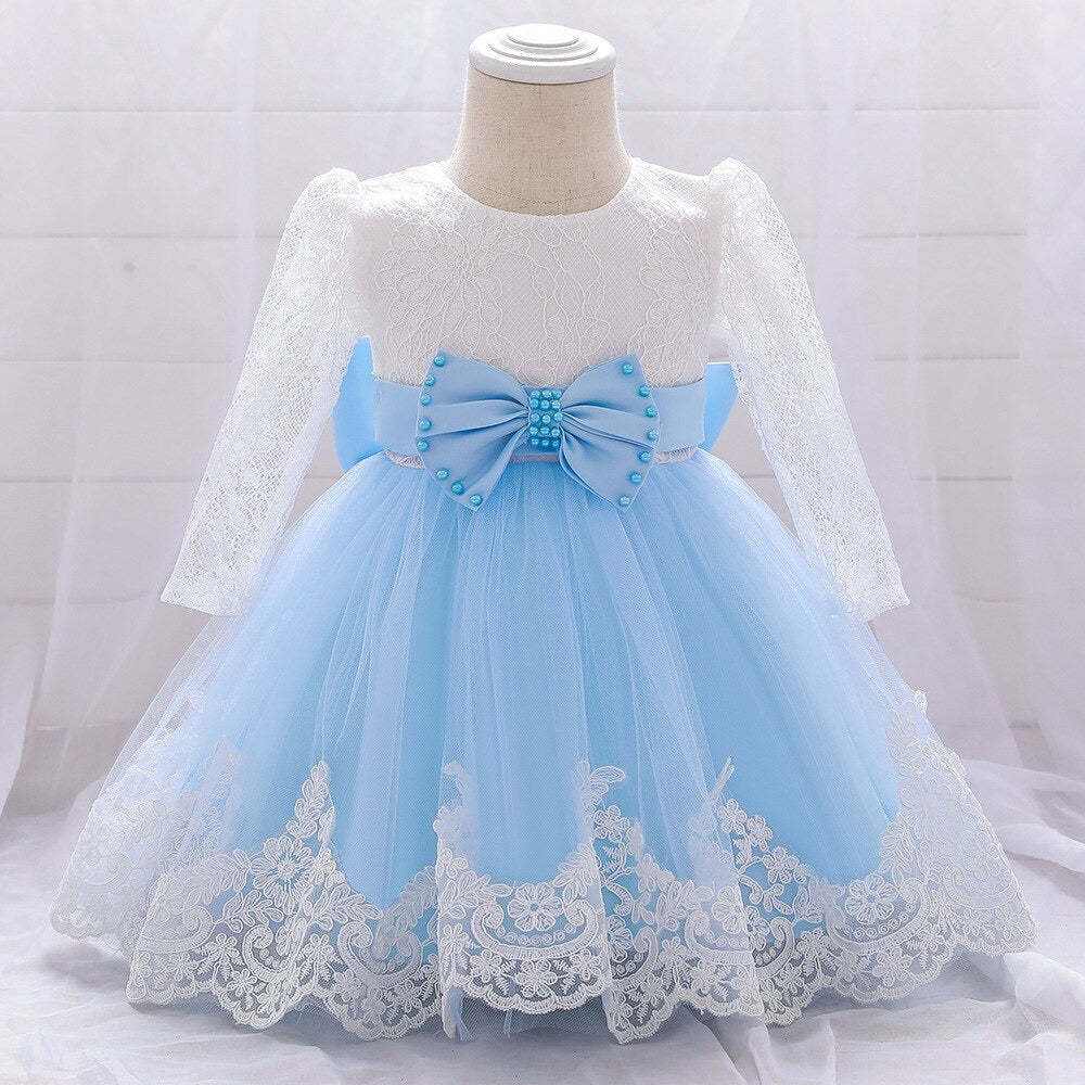 Infant Baby Girls Easter Dress Lace Embroidered & Bowknot Design Infant Baby Girls Easter Dress Lace Embroidered & Bowknot Design