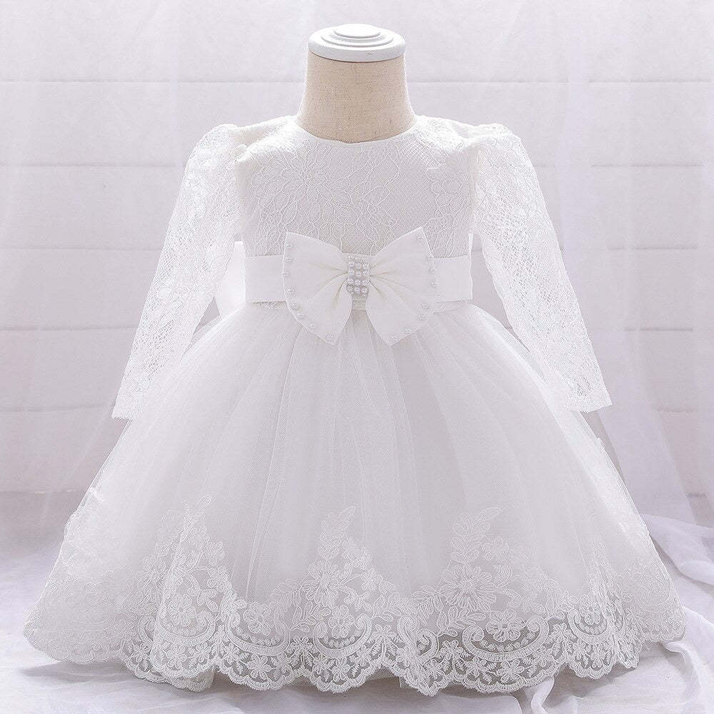 Infant Baby Girls Easter Dress Lace Embroidered & Bowknot Design Infant Baby Girls Easter Dress Lace Embroidered & Bowknot Design