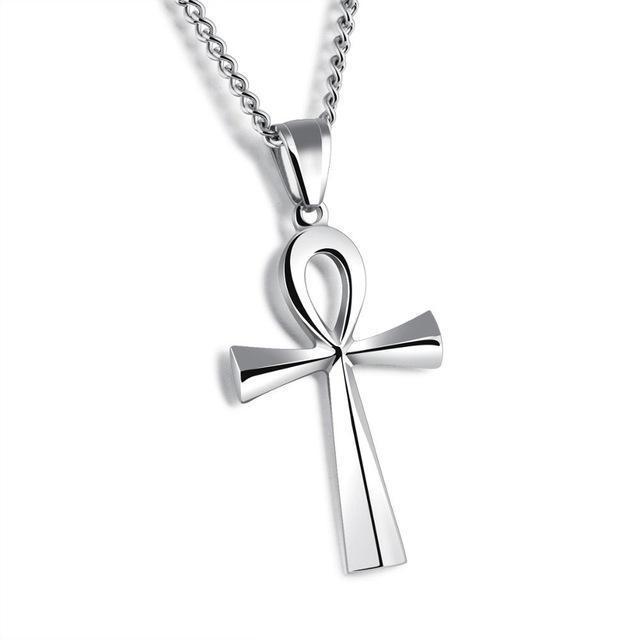 Men's Titanium Cross Pendant Necklace