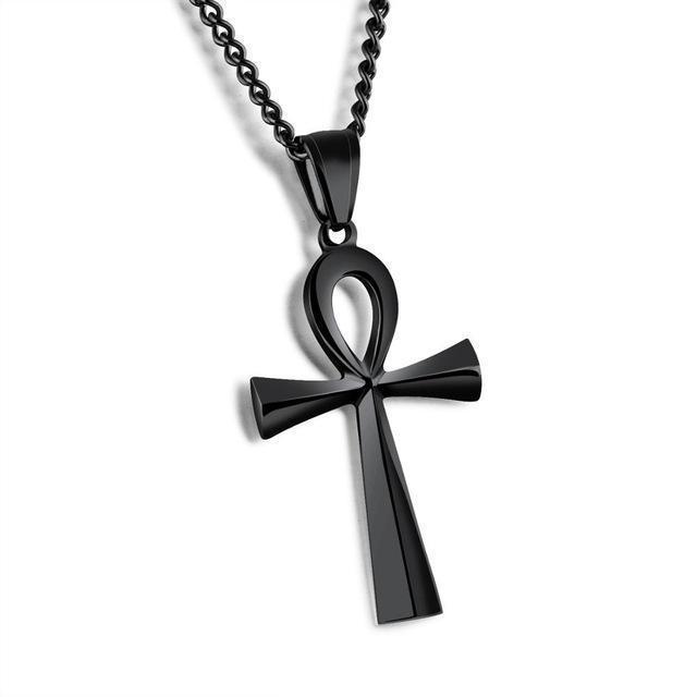 Men's Titanium Cross Pendant Necklace