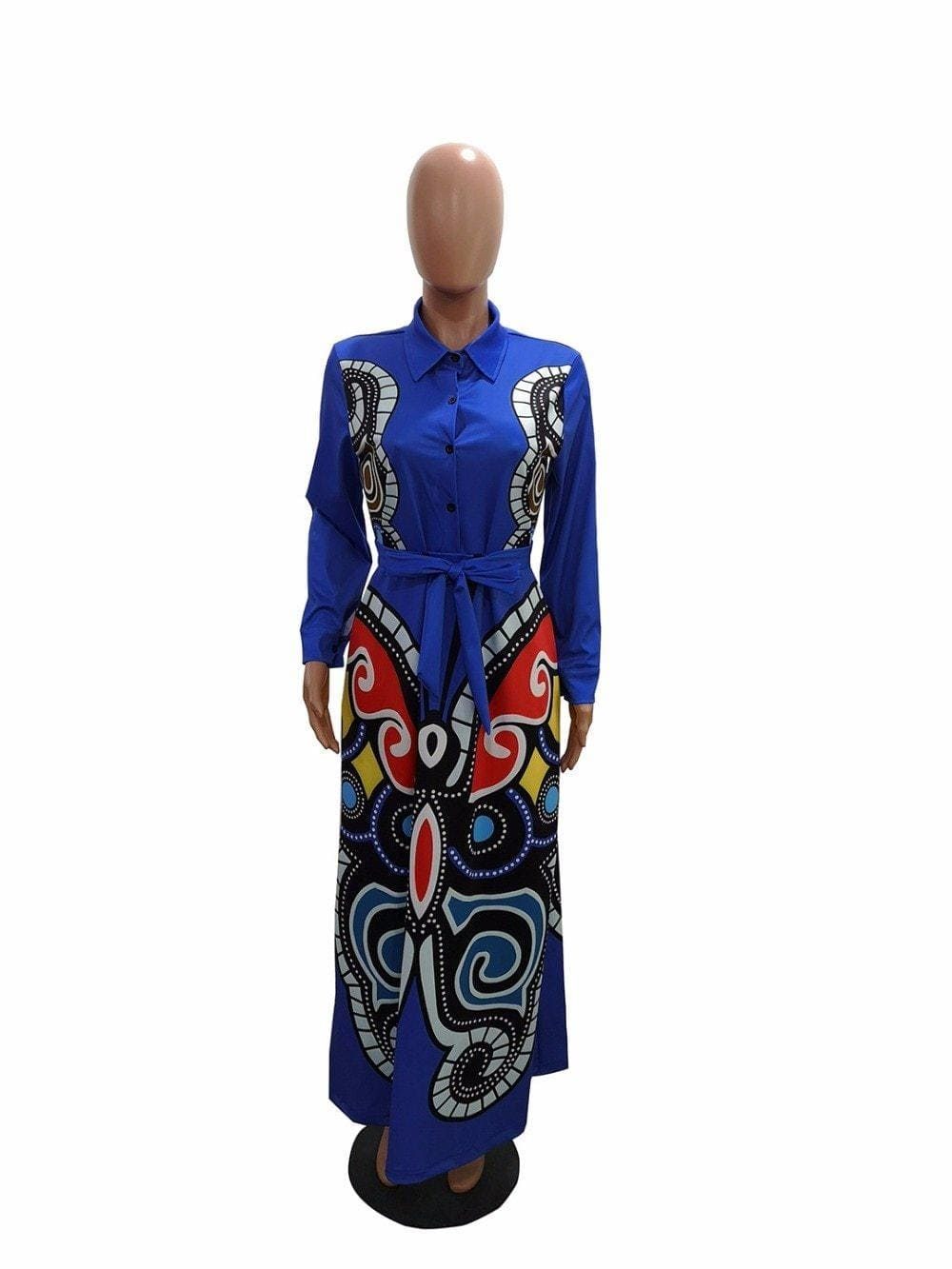 New 3D Butterfly Printed Long Sleeve Dress For Women