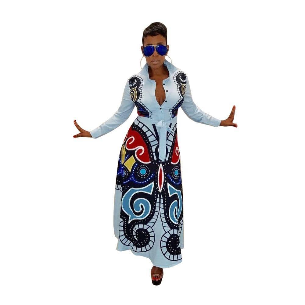 New 3D Butterfly Printed Long Sleeve Dress For Women