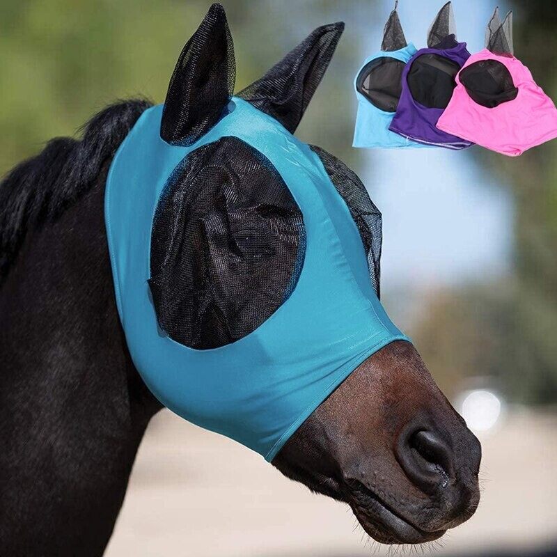 Horse Masks Anti Flyworms Anti Mosquito Breathable Stretchy Knitted Mesh Riding Equestrian Equipment| |