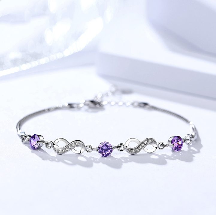 S925 Sterling Silver Bracelet Jewelry Diamond crystalfashionable female jewelry silver