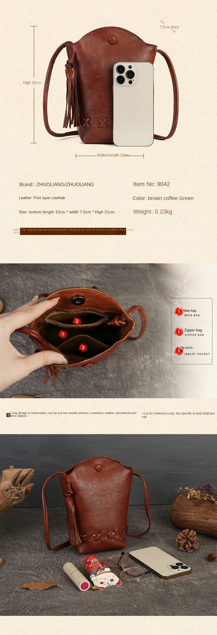 New Genuine Leather Women's Bag Retro First-Layer Cowhide Woven Mobile Phone Bag Mini Crossbody Shoulder Casual Tassel Bucket Bag 1 1950307O1CN01eJe6rP2IIy8Js6fef !!995079264 0 cib